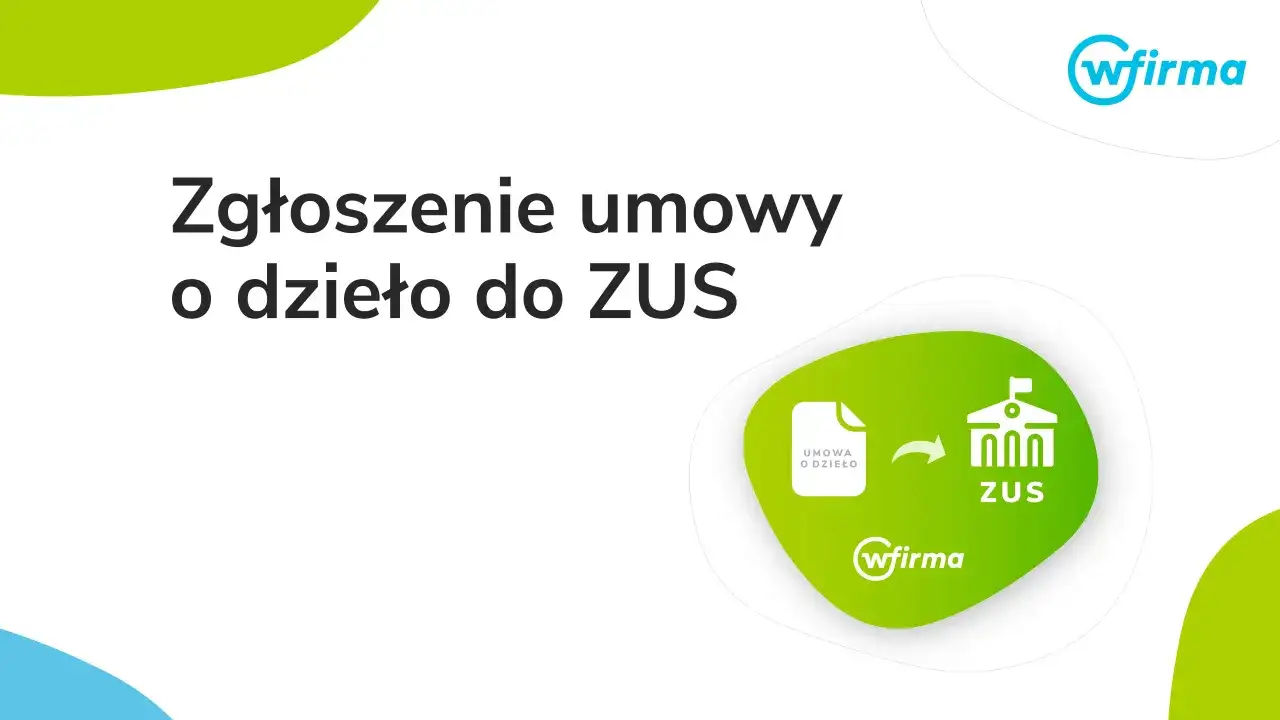 Zgłoszenie umowy o dzieło do ZUS. Ikona dokumentu "Umowa o dzieło" przekierowuje do budynku ZUS.