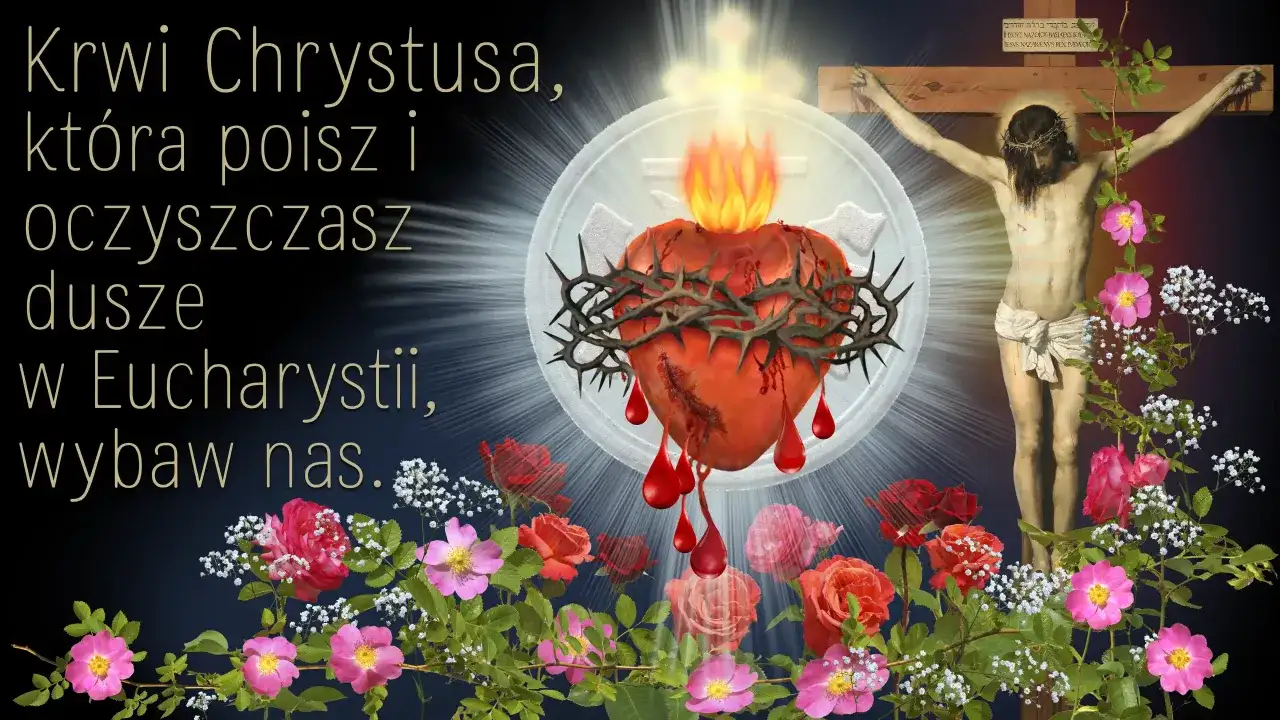 Kult relikwii krwi Chrystusa w kościele katolickim wynika z wiary w jej moc oczyszczającą i zbawczą, symbolizowaną przez krople krwi i płonące serce.