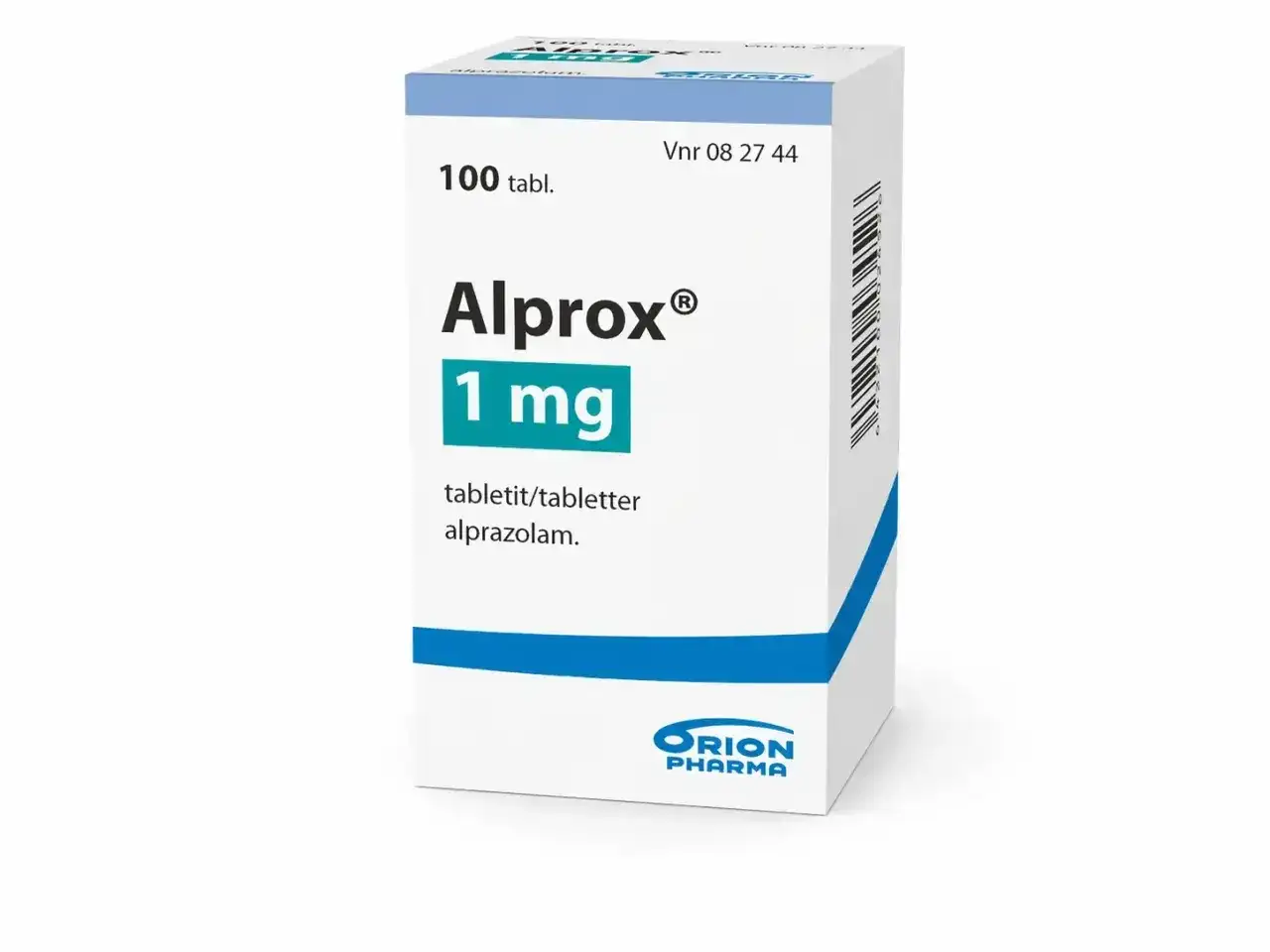 Opakowanie leku Alprox 1 mg, zawierające 100 tabletek z alprazolamem. Stosowany na niepokój i inne schorzenia.