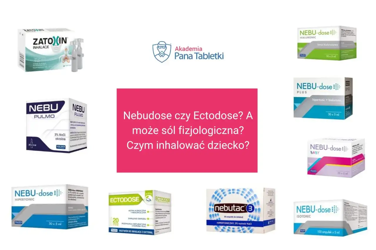 Różne preparaty do inhalacji, np. Nebudose, Ectodose, Zatoxin, Nebutac 3. Pomagają w leczeniu kaszlu i chorób płuc.