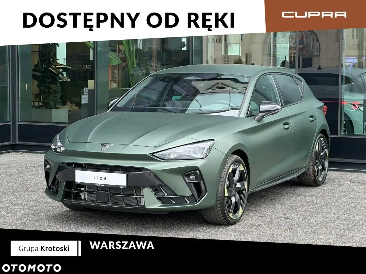 Zielony Cupra Leon dostępny od ręki w Warszawie. Sprawdź atrakcyjną cupra auto cena!