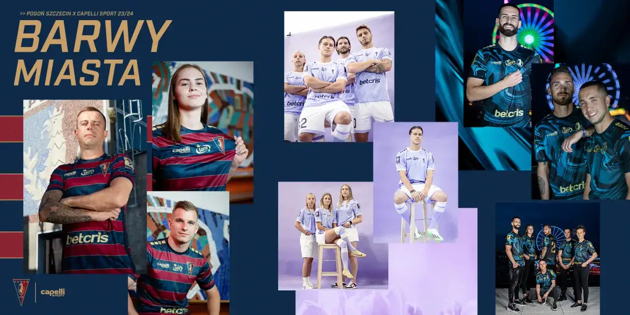 Pogoń Szczecin prezentuje nowe barwy miasta na sezon 23/24. Zobaczcie zawodników w nowych strojach!