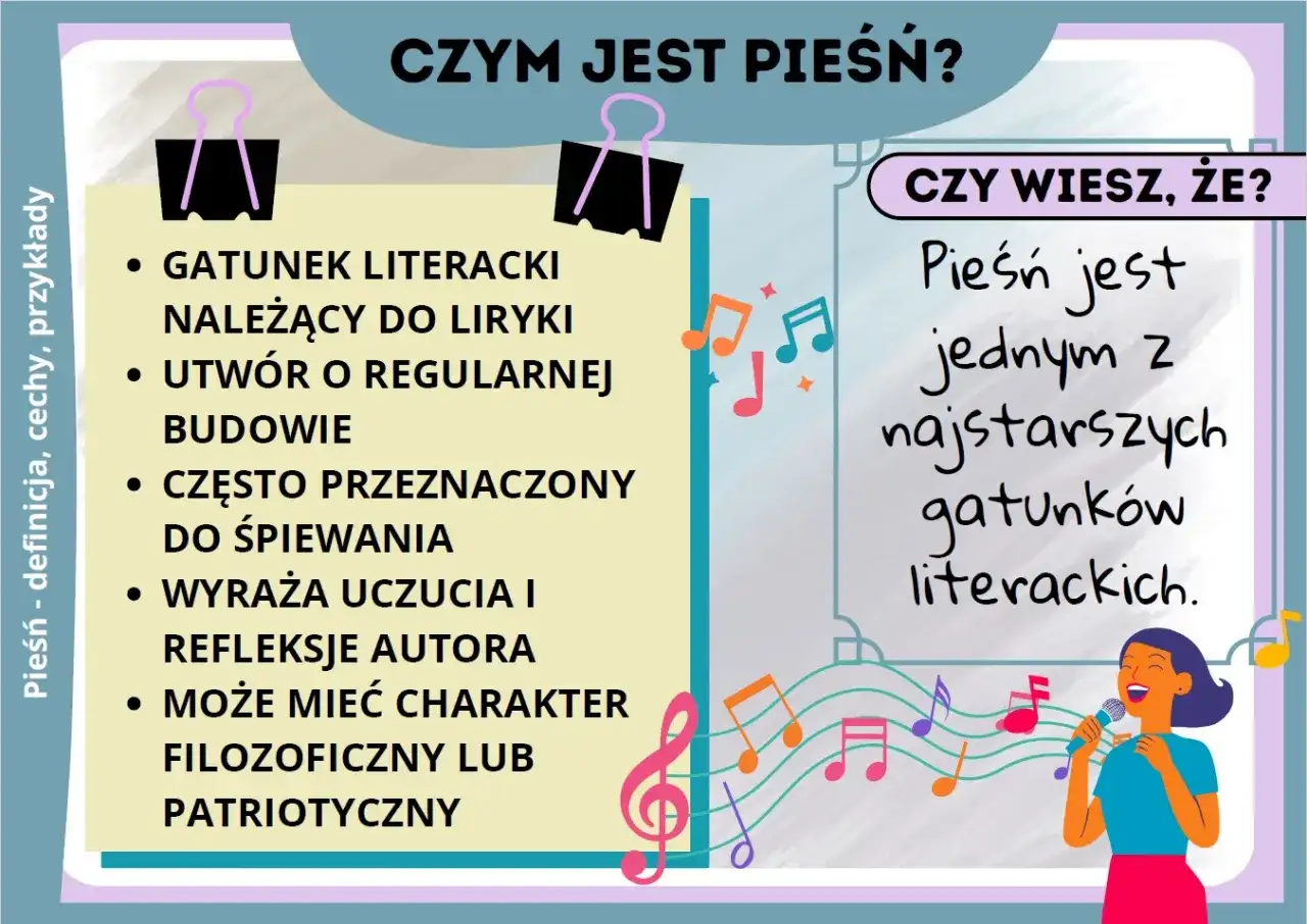 Pieśń to gatunek liryczny, często śpiewany, wyrażający uczucia. Jest jednym z najstarszych gatunków literackich.