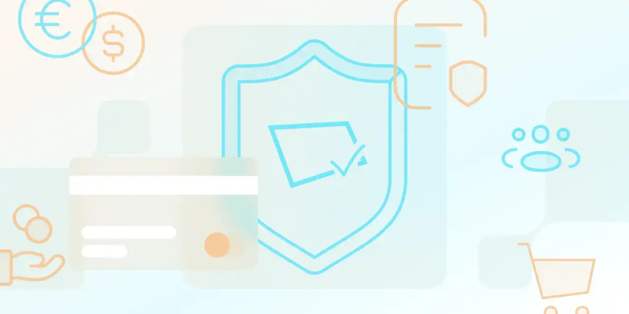 Bezpieczne transakcje kartą, zgodne z PCI DSS. Ikony symbolizują ochronę danych, płatności i klientów.