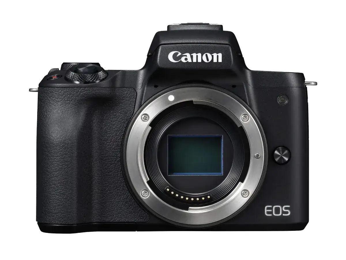 Czarny aparat Canon EOS M50 z widocznym sensorem. Idealny do uchwycenia każdej chwili.