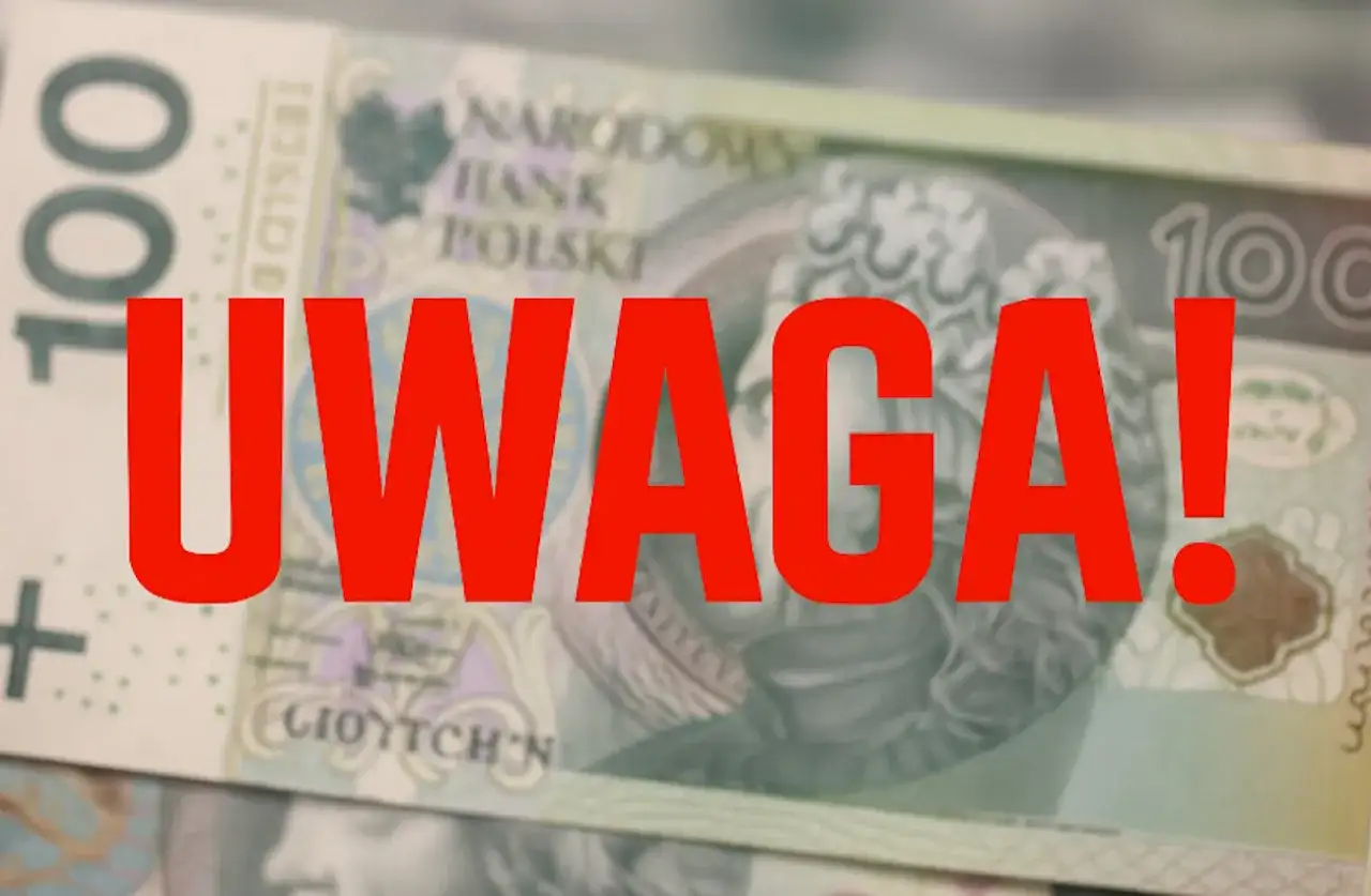 Uwaga! Zmiany w zasiłku stałym. Polskie banknoty 100 zł na tle.