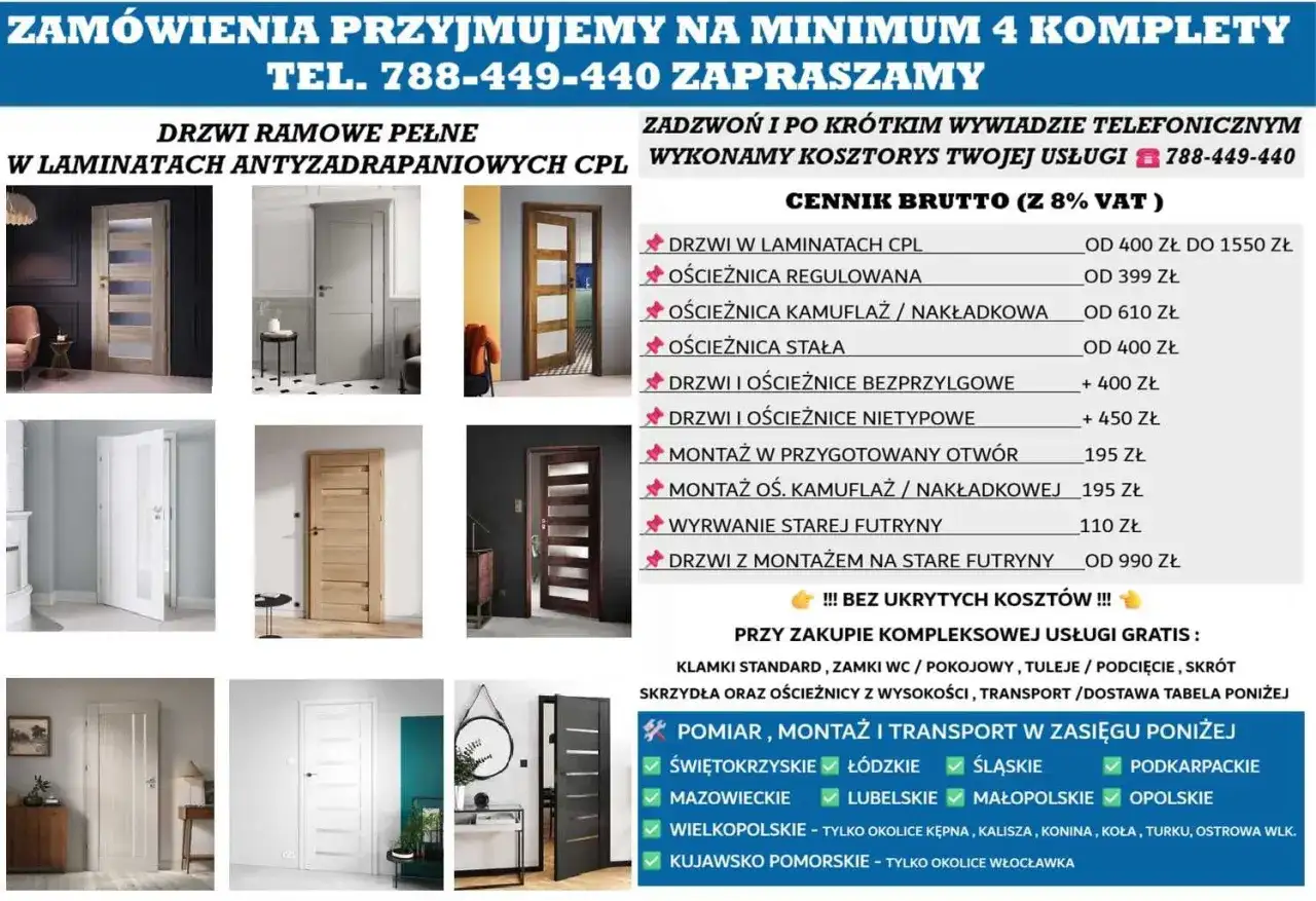 Nowe drzwi z montażem na stare futryny. Odkryj naszą ofertę na drzwi i ościeżnice.