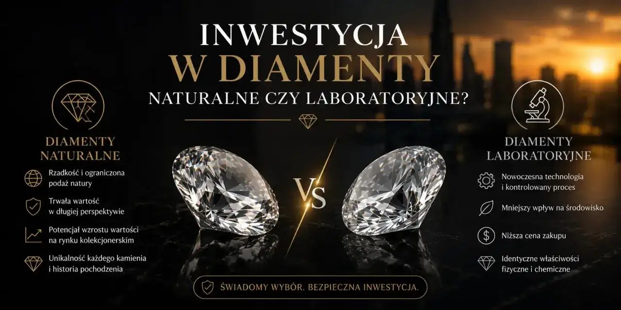 Porównanie diamentów naturalnych i laboratoryjnych. Rozważ świadomą inwestycję w diamenty, wybierając między rzadkością natury a nowoczesną technologią.