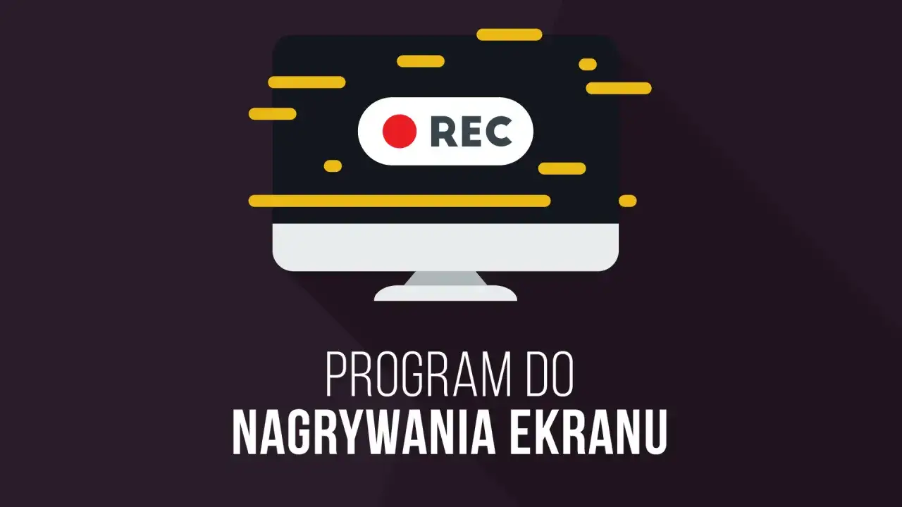 Ikona komputera z napisem "REC" symbolizuje program do nagrywania ekranu, idealny do tworzenia tutoriali i prezentacji.