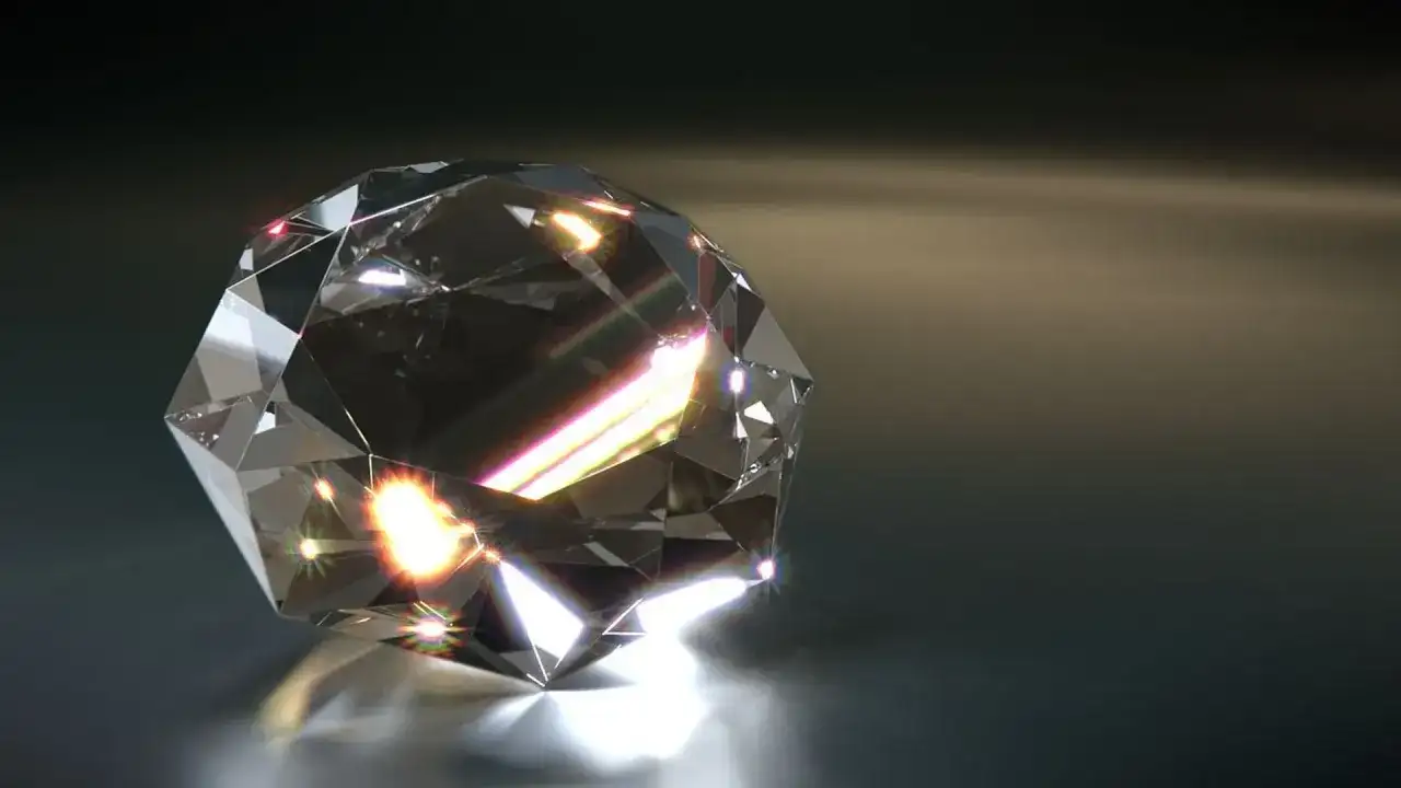 Błyszczący diament, symbol luksusu i trwałości, idealny jako kamienie inwestycyjne.