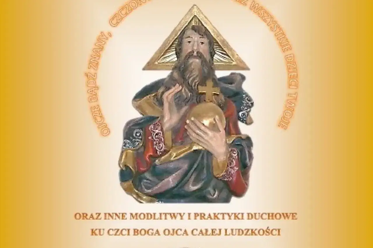 Rzeźba przedstawia Boga Ojca z kulą ziemską i krzyżem. Napis głosi: "Ojcze bądź znany, czczony przez wszystkie dzieci Twoje".