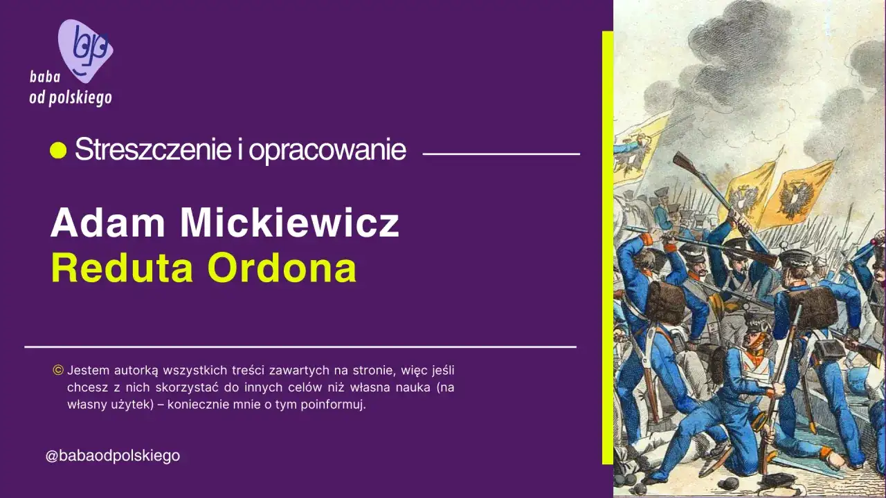 Ilustracja przedstawia bitwę z żołnierzami w niebieskich mundurach i sztandarami.