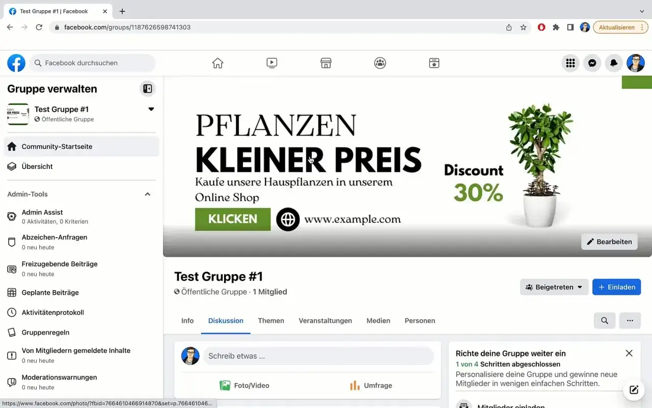 Jak dodać wydarzenie na FB? Zrzut ekranu pokazuje panel zarządzania grupą na Facebooku, gdzie można tworzyć posty i wydarzenia.