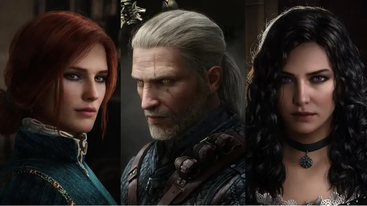 Triss i Yen, dwie potężne czarodziejki, obok wiedźmina.