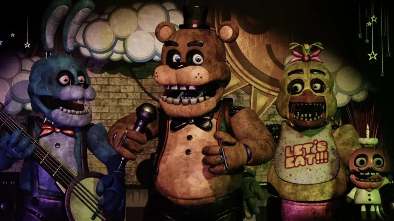 Freddy Fazbear i jego przyjaciele, Bonnie i Chica, przygotowują się do występu.