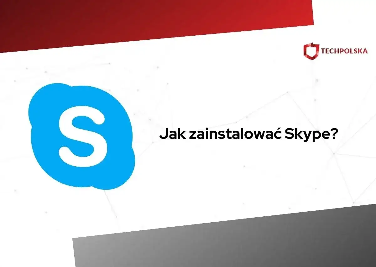 Logo Skype i tekst "Jak zainstalować Skype na komputerze?".