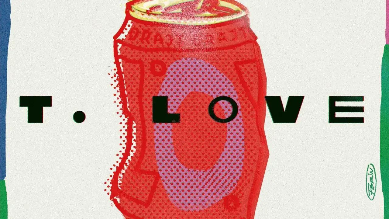 T.LOVE - nowa płyta w puszce! Kolorowa grafika z napisem T.LOVE, stylizowana na puszkę napoju.