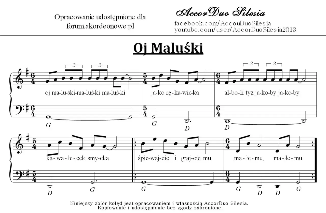 Nutacja kolędy "Oj Maluśki" z tekstem "oj maluśki, maluśki, maluśki". Golec uorkiestra oj, maluśki, maluśki tekst.