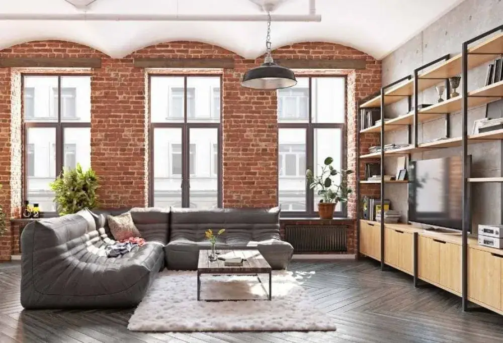 Salon loftowy w bloku? Sprawdź, jak stworzyć industrialny styl!
