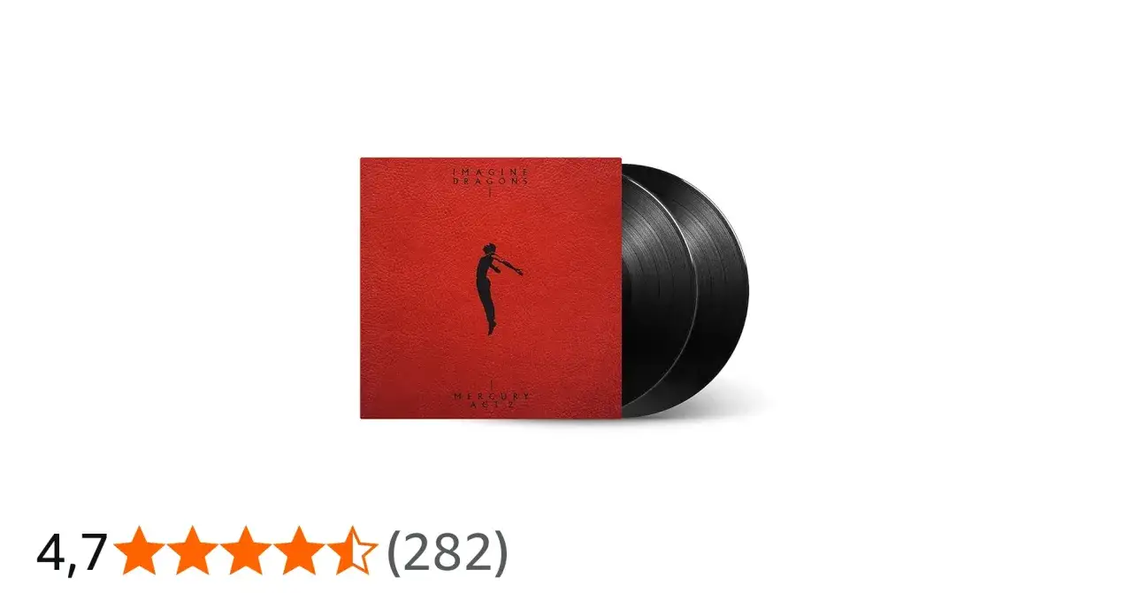 Płyta winylowa Imagine Dragons Mercury – Act 2. Czerwona okładka z sylwetką postaci i tytułem albumu.