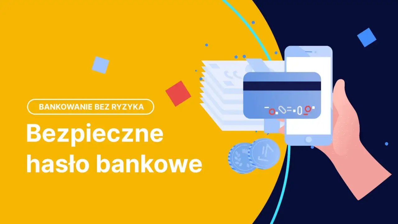 Bankowanie bez ryzyka. Bezpieczne hasło bankowe to klucz do ochrony Twoich finansów. Ilustracja pokazuje kartę, telefon i monety.