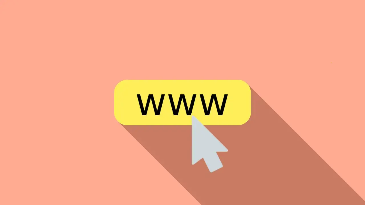 Żółty przycisk z napisem "WWW" i kursorem myszy.