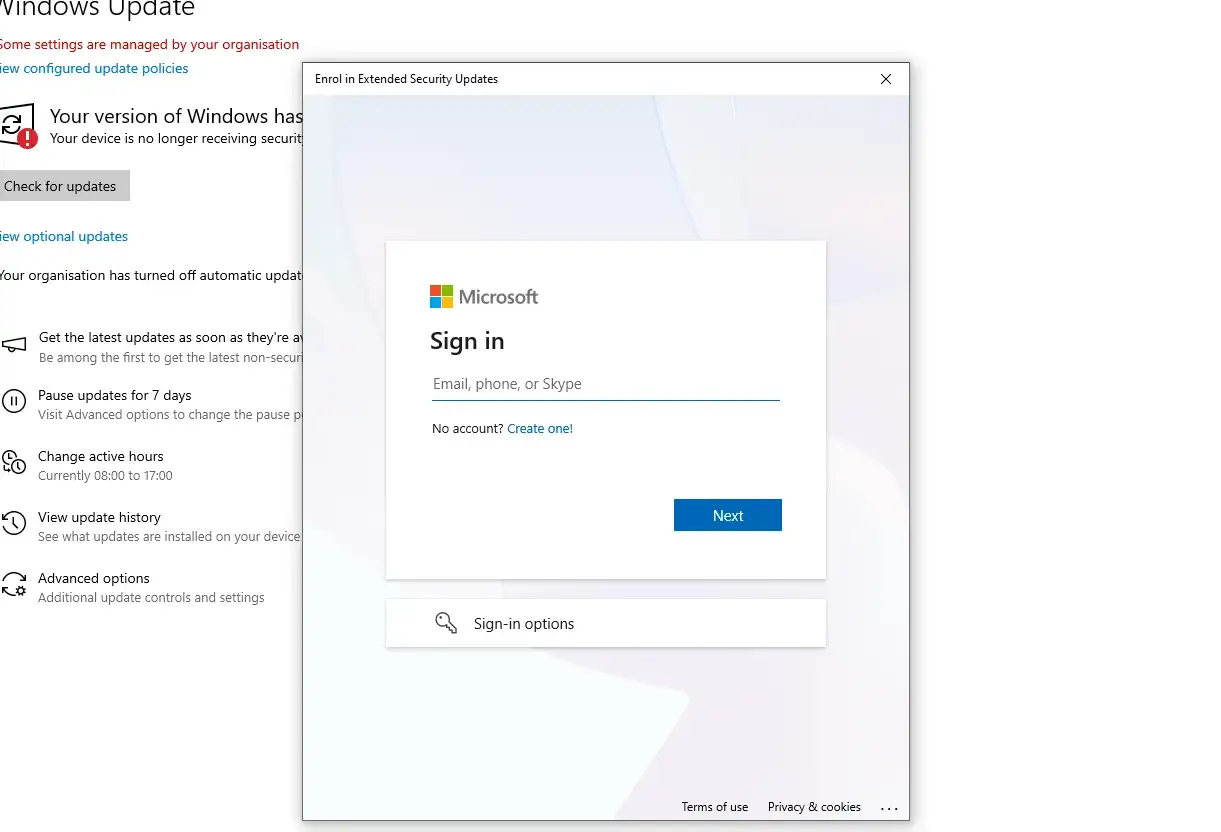 Ekran logowania do aktualizacji Windows 10. Czy wiesz, windows 10 do kiedy wsparcie?