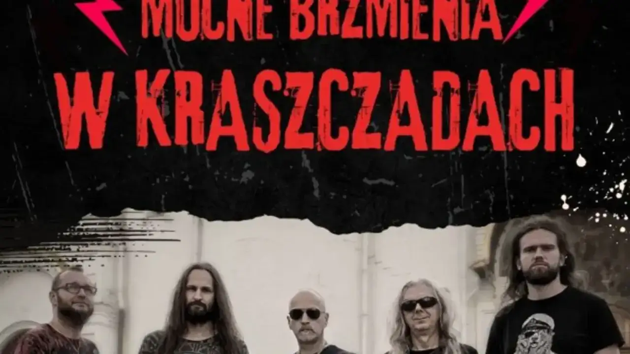 Zespół Turbo gotowy na mocne brzmienia w Kraszczadach. Pięciu mężczyzn w rockowym stylu.