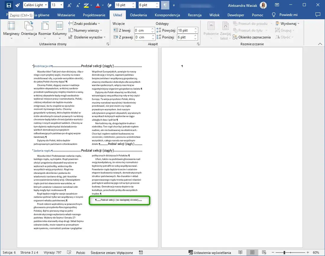 Jak przenieść wyraz do następnej linijki w Wordzie bez problemów