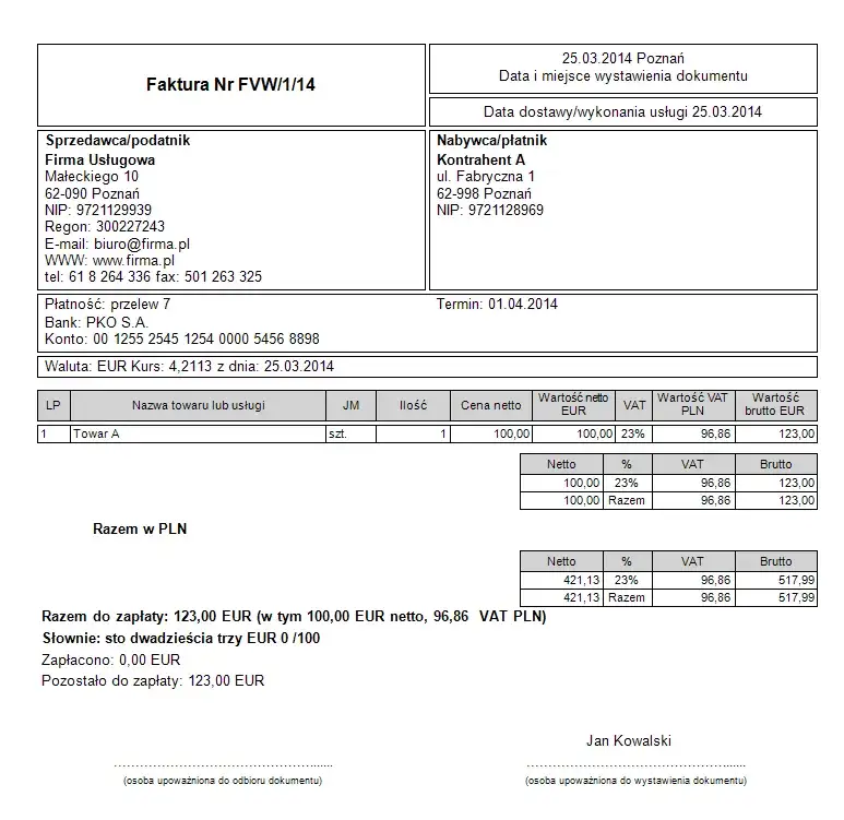 Przeliczanie faktur w euro na PLN: kursy VAT i PIT/CIT - poradnik