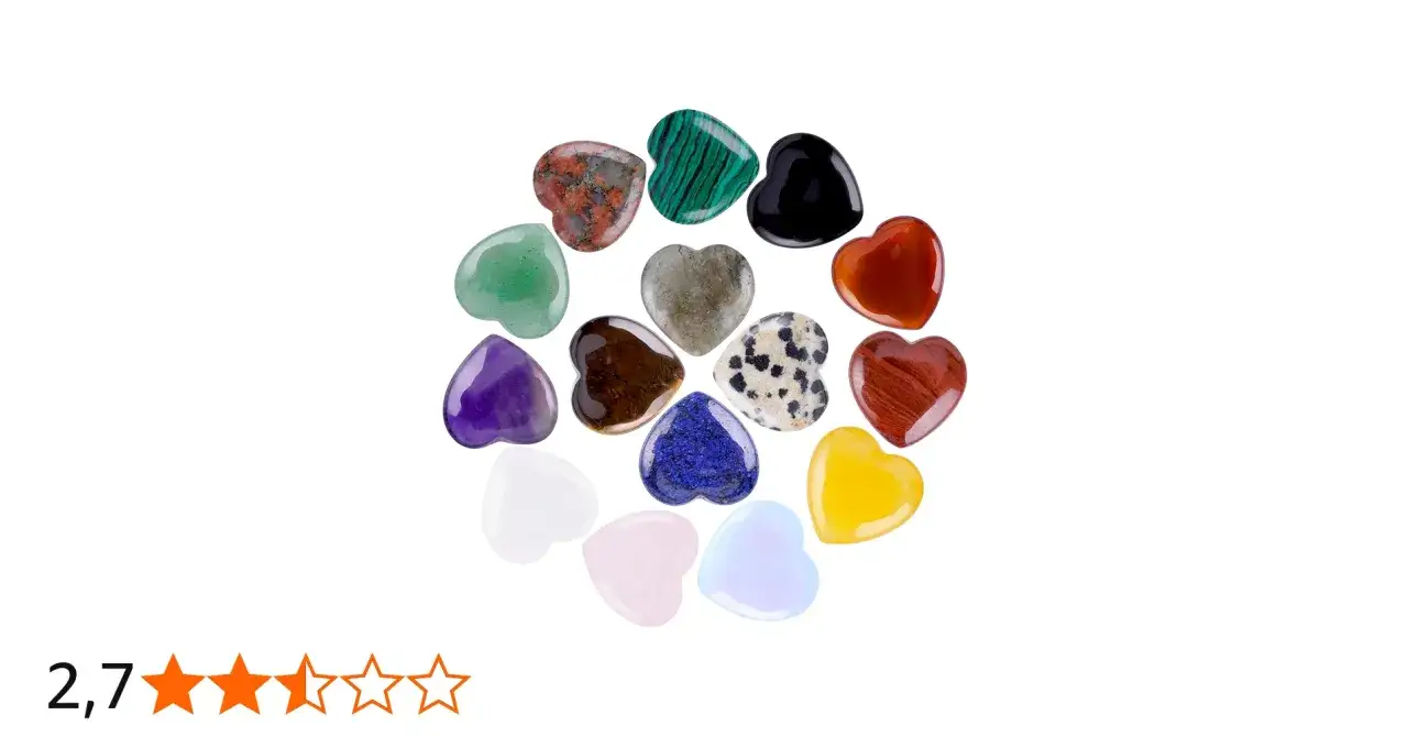 Bunte Herzsteine in verschiedenen Farben und Mustern, die die Bedeutung von Liebe und Heilung symbolisieren.