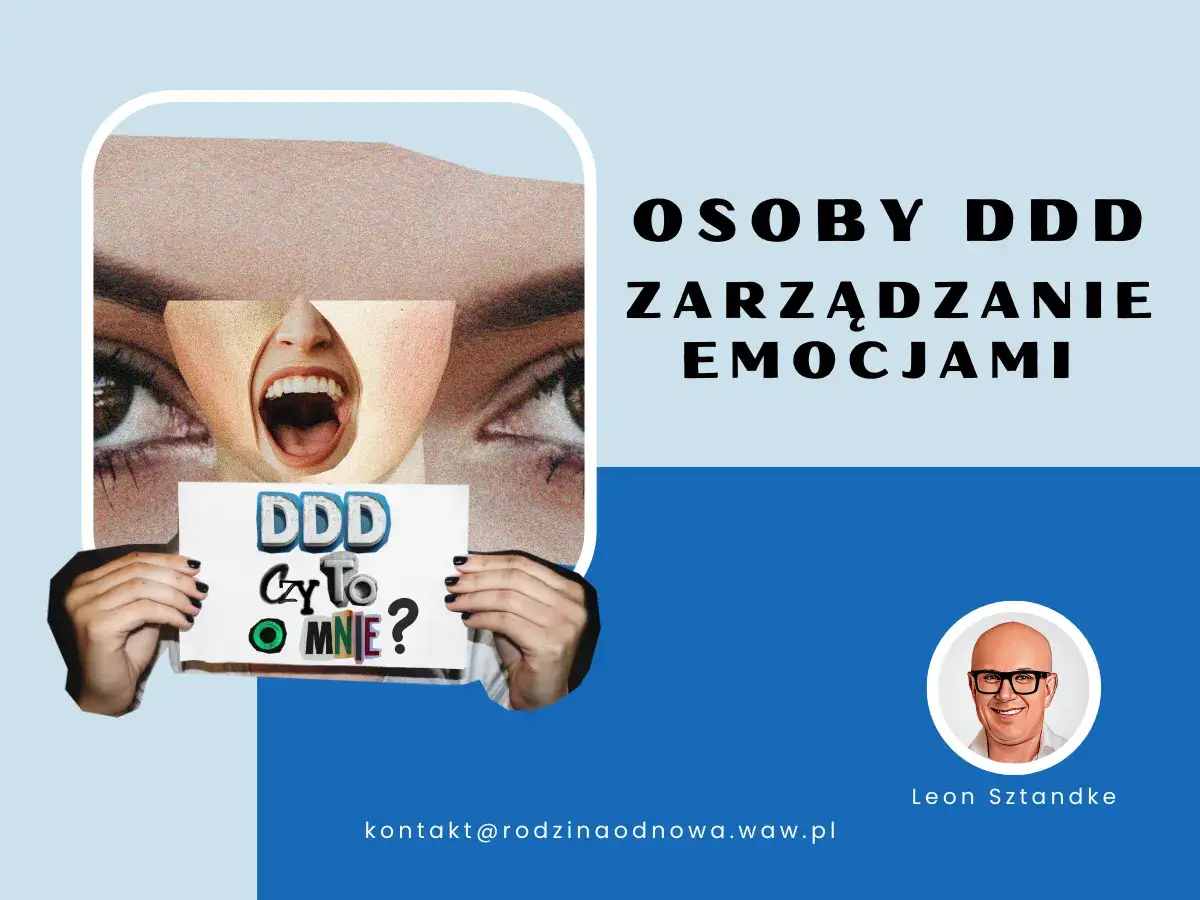 Kolaż przedstawiający oczy, usta w krzyku i tabliczkę z napisem "DDD Czy To O MNIE?".