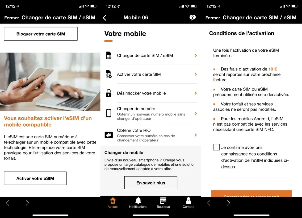 Activation d'une eSIM : une solution pratique pour votre mobile. Découvrez l'avantage eSIM pour une gestion simplifiée de votre forfait.