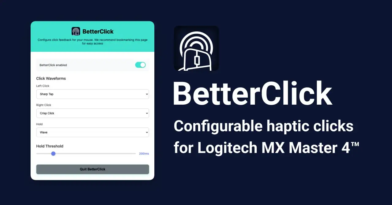 Ulepsz swoje kliknięcia myszą Logitech MX Master 4 dzięki konfigurowalnej haptyce. Wybierz własne fale dźwiękowe dla lewego i prawego kliknięcia.