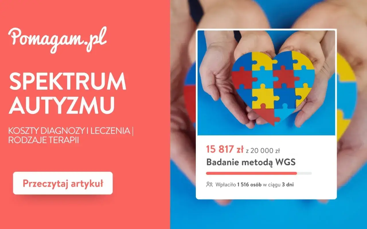 Dłonie trzymają serce z puzzli, symbolizujące autyzm. Pomagam.pl zbiera fundusze na badanie metodą WGS.