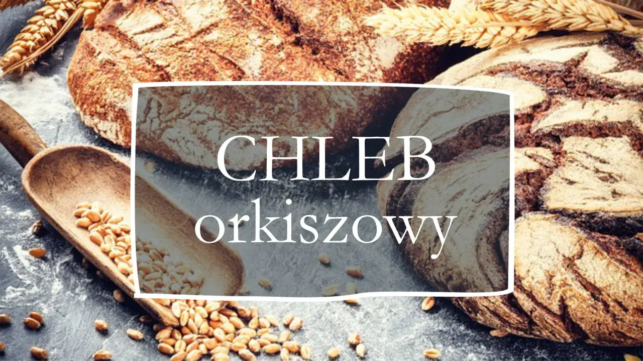 Chleb orkiszowy, choć zawiera gluten, jest smaczną alternatywą dla tradycyjnego pieczywa. Na zdjęciu widać bochenki orkiszowe, ziarna i kłosy.