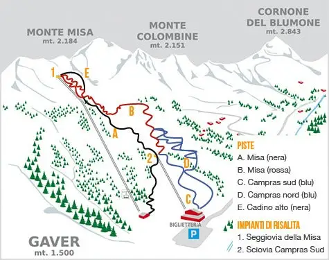 Mapa tras Bagolino - Gaver
