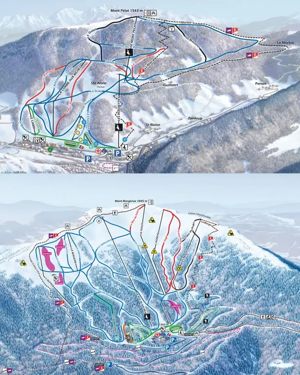 Mapa tras Aillons Margeriaz
