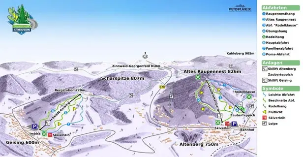 Mapa tras Altenberg