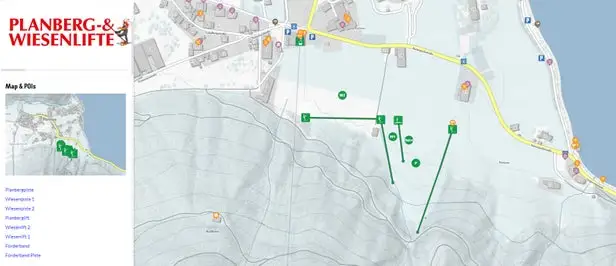 Mapa tras Achensee - Planberg- und Wiesenlifte