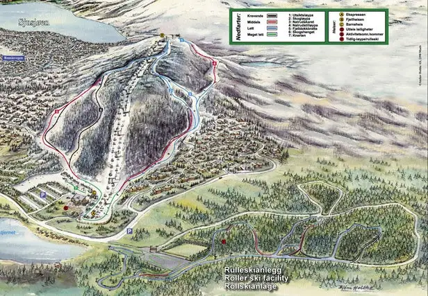 Mapa tras Sjusjøen