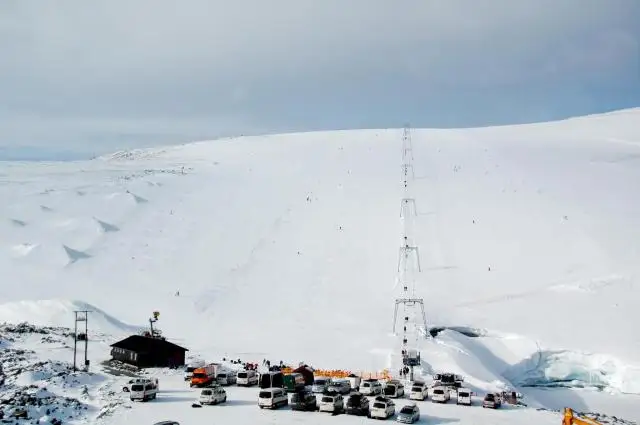 Mapa tras Galdhopiggen Glacier ski