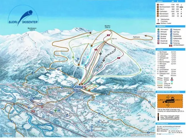Mapa tras Bjorli Skisenter AS
