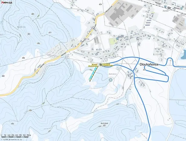Mapa tras Dlouhoňovice