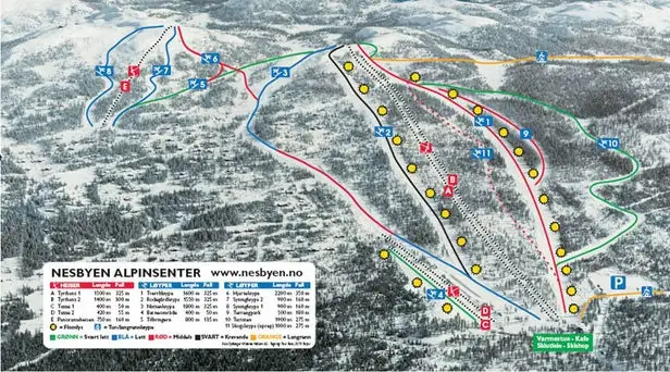Mapa tras Nesbyen