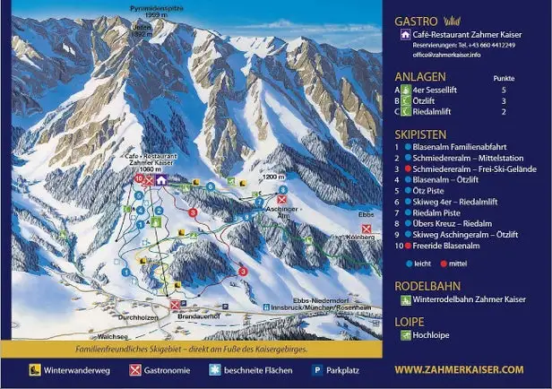 Mapa tras Zahmer Kaiser - Walchsee