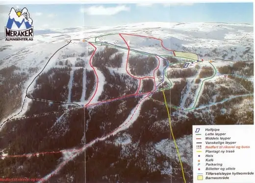 Mapa tras Meråker