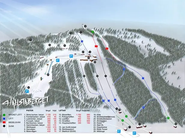 Mapa tras Hallstabackarna - Hallstaberget