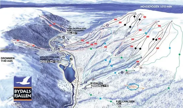 Mapa tras Bydalsfjällen