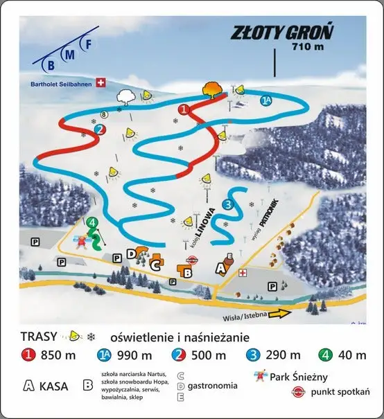 Mapa tras Istebna - Złoty Groń